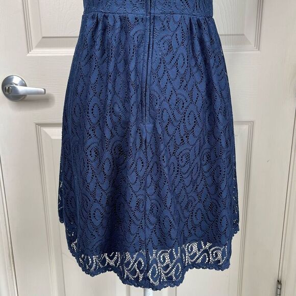 B. Darlin Lace Sleeveless Cocktail Party Dress (Navy) - 9/10 - Picture 8 of 9